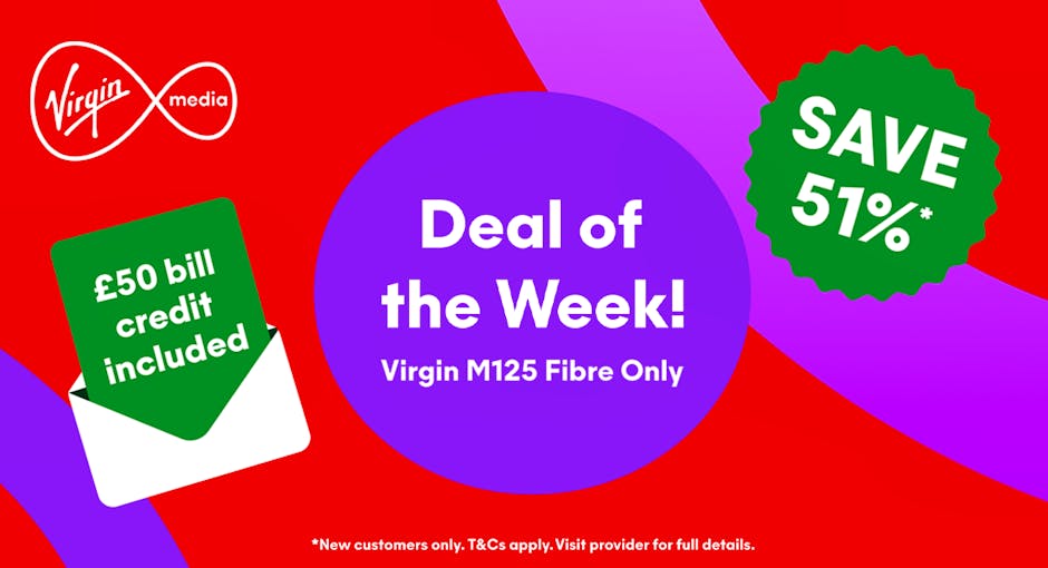 Virgin Media deals! 51% off M125 Broadband