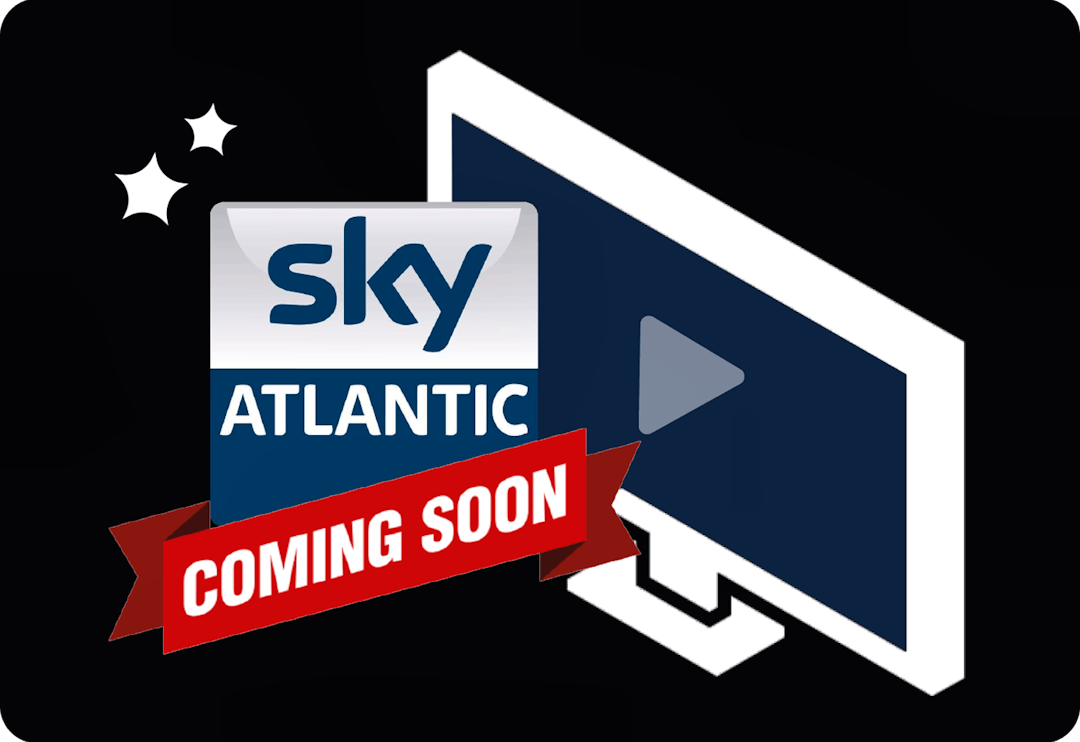 A TV with the Sky Atlantic logo and the words 'Coming Soon', with a sparkle to indicate newness