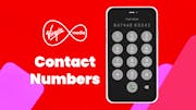 Headline that reads 'Virgin Media Contact Numbers' and a smartphone illustration.